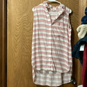 BeachlunchLounge size small red and white hi low beach cover up great condition